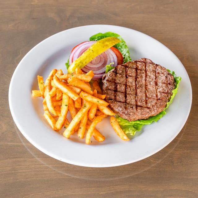 Bunless Beef Burger.