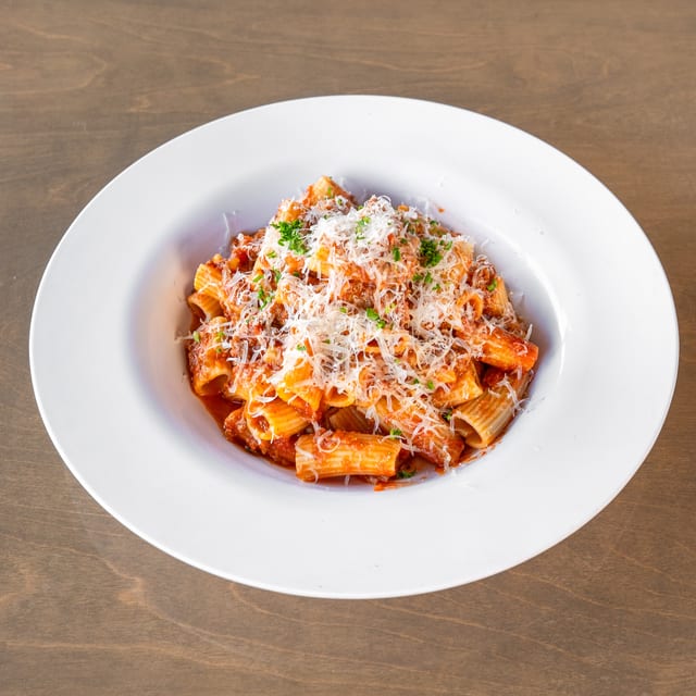 Rigatoni Bolognese.