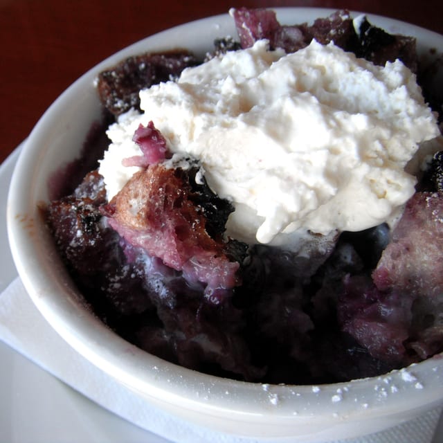 Warm Blueberry-Lemon Bread Pudding.
