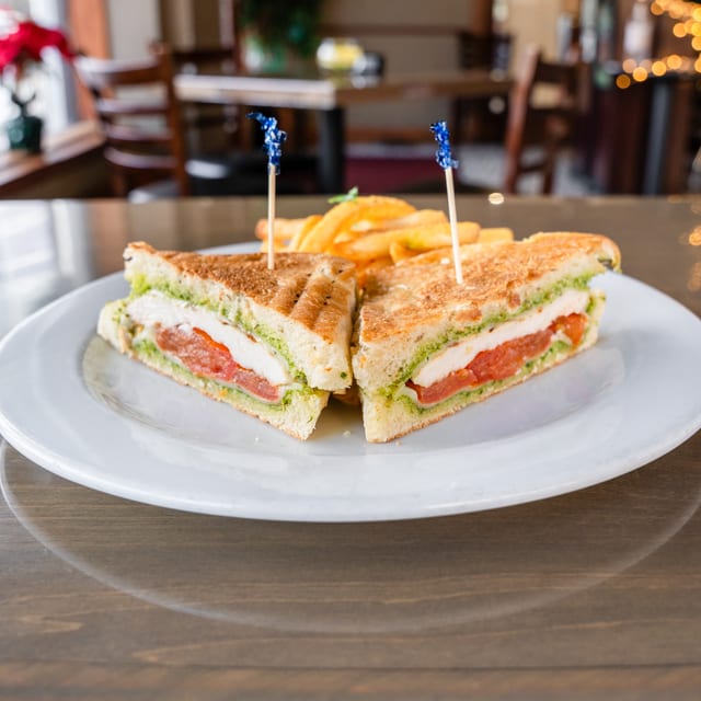 Panini Chicken Caprese Sandwich.