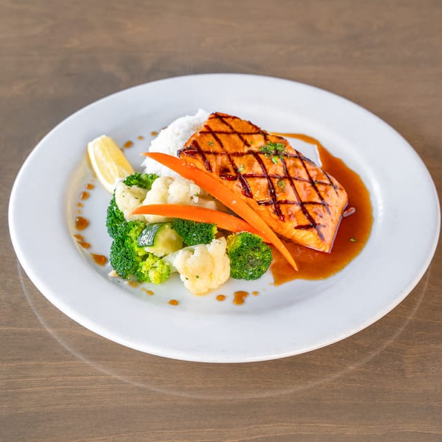 Grilled Glazed Salmon.